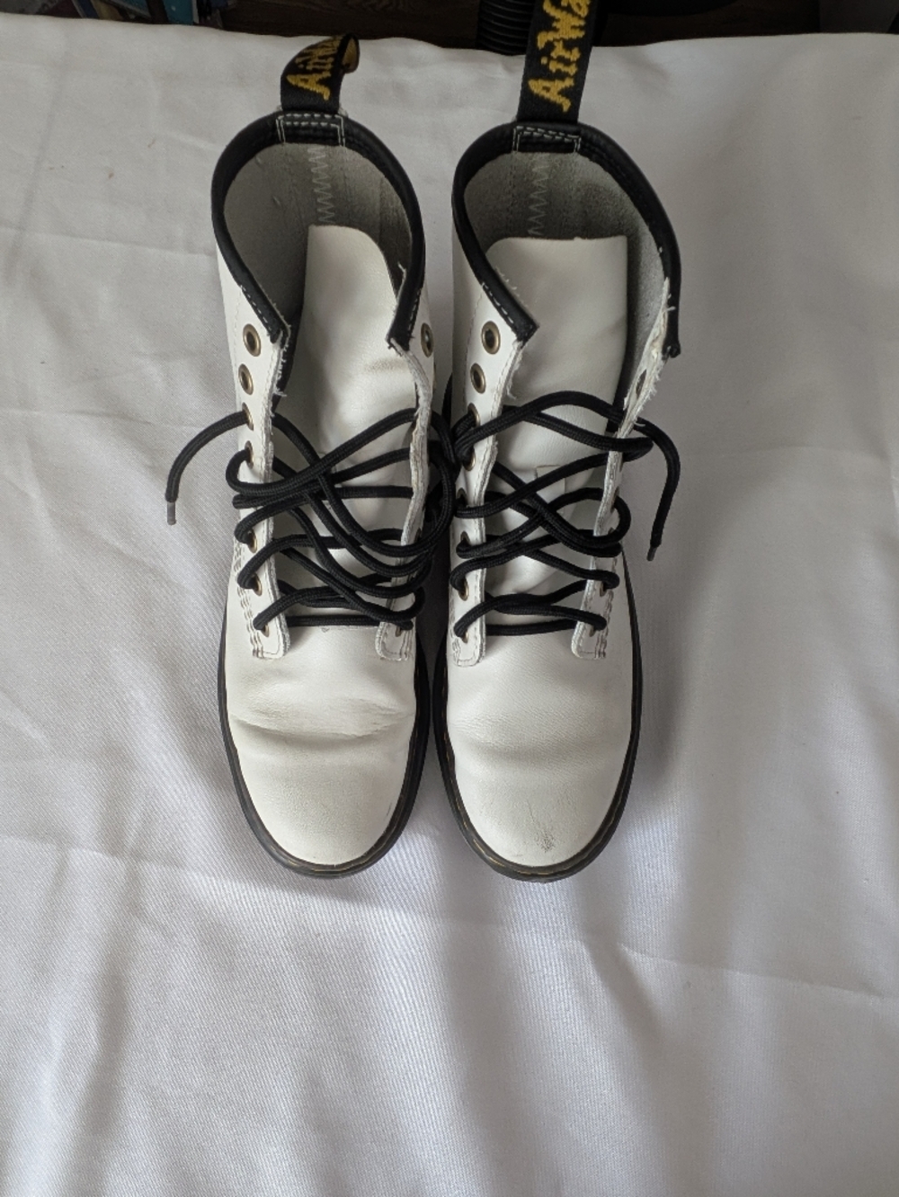 Dr. Martens White Zavala High-Top Lace Boots Size 6